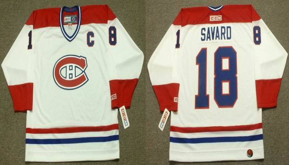 2019 Men Montreal Canadiens #18 Savard White CCM NHL jerseys